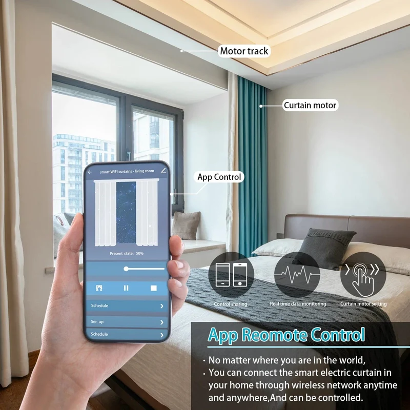 Günstige Tuya 3 Generation Kürzere WiFi Vorhang Motor Elektrische Schiene Stange Automatische System Smart Home Vorhänge Fernbedienung