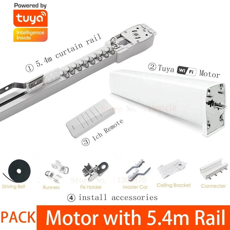 Günstige Tuya 3 Generation Kürzere WiFi Vorhang Motor Elektrische Schiene Stange Automatische System Smart Home Vorhänge Fernbedienung