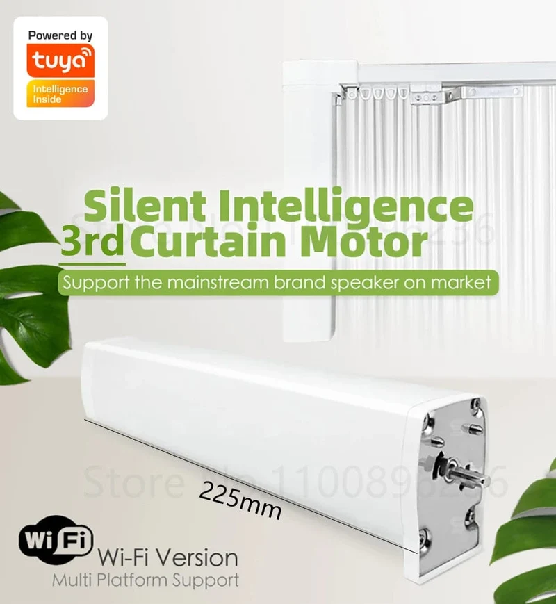 Günstige Tuya 3 Generation Kürzere WiFi Vorhang Motor Elektrische Schiene Stange Automatische System Smart Home Vorhänge Fernbedienung