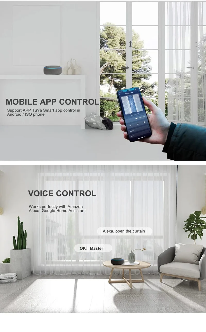 Günstige Tuya 3 Generation Kürzere WiFi Vorhang Motor Elektrische Schiene Stange Automatische System Smart Home Vorhänge Fernbedienung