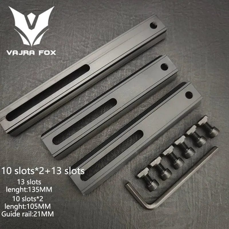 Einstellbarer Lochabstand Schienen 21mm Schiene Gesamtlänge 135mm 105MM 75mm 55MM Schiene Dual System Mlok Keymod Jagdzubehör
