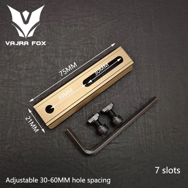 Einstellbarer Lochabstand Schienen 21mm Schiene Gesamtlänge 135mm 105MM 75mm 55MM Schiene Dual System Mlok Keymod Jagdzubehör