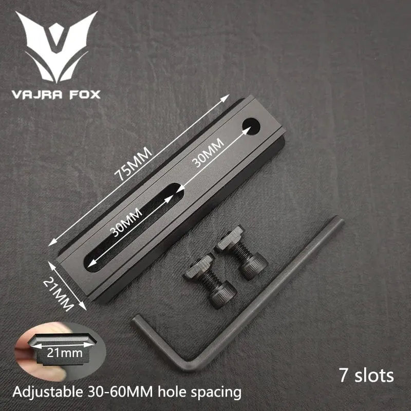Einstellbarer Lochabstand Schienen 21mm Schiene Gesamtlänge 135mm 105MM 75mm 55MM Schiene Dual System Mlok Keymod Jagdzubehör