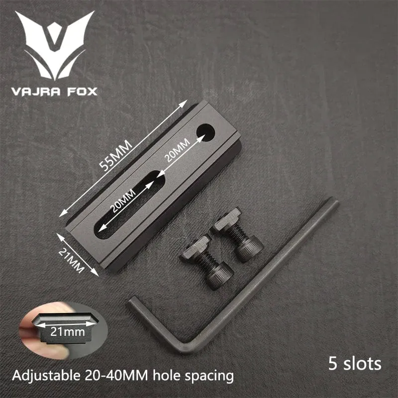 Einstellbarer Lochabstand Schienen 21mm Schiene Gesamtlänge 135mm 105MM 75mm 55MM Schiene Dual System Mlok Keymod Jagdzubehör