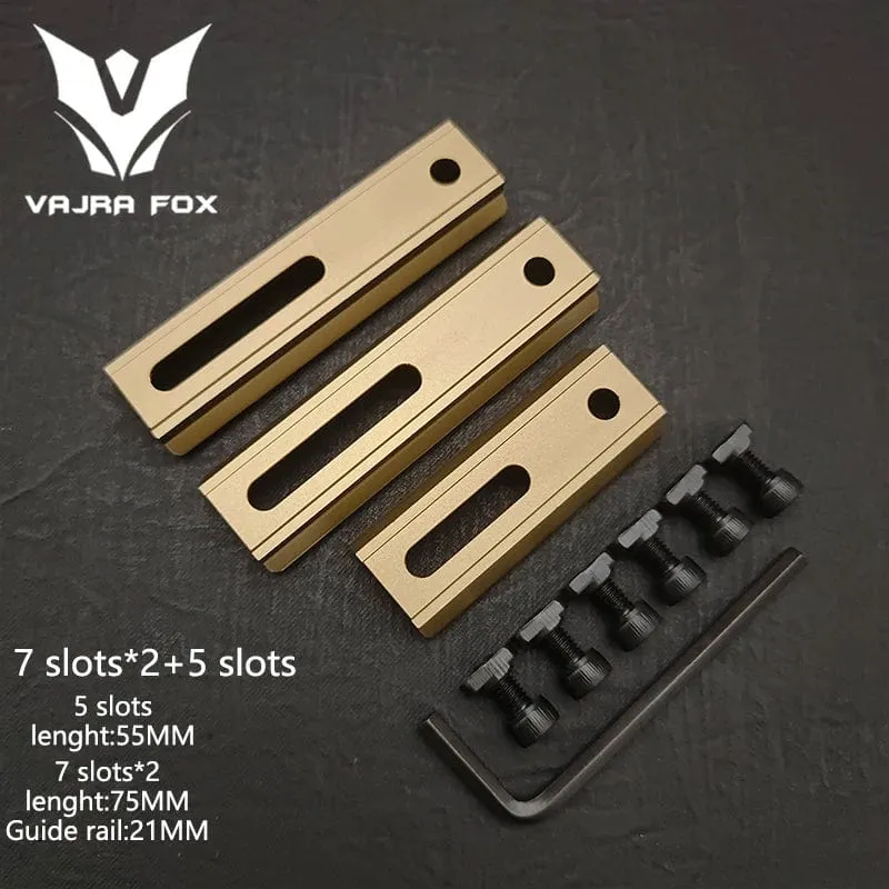 Einstellbarer Lochabstand Schienen 21mm Schiene Gesamtlänge 135mm 105MM 75mm 55MM Schiene Dual System Mlok Keymod Jagdzubehör