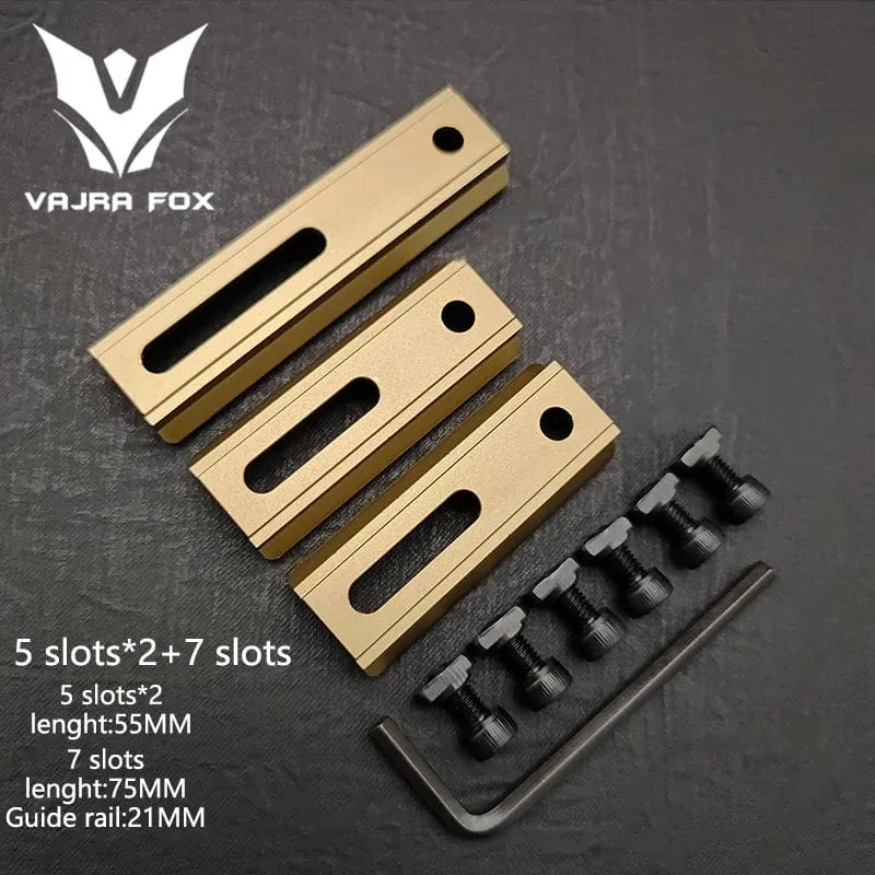 Einstellbarer Lochabstand Schienen 21mm Schiene Gesamtlänge 135mm 105MM 75mm 55MM Schiene Dual System Mlok Keymod Jagdzubehör
