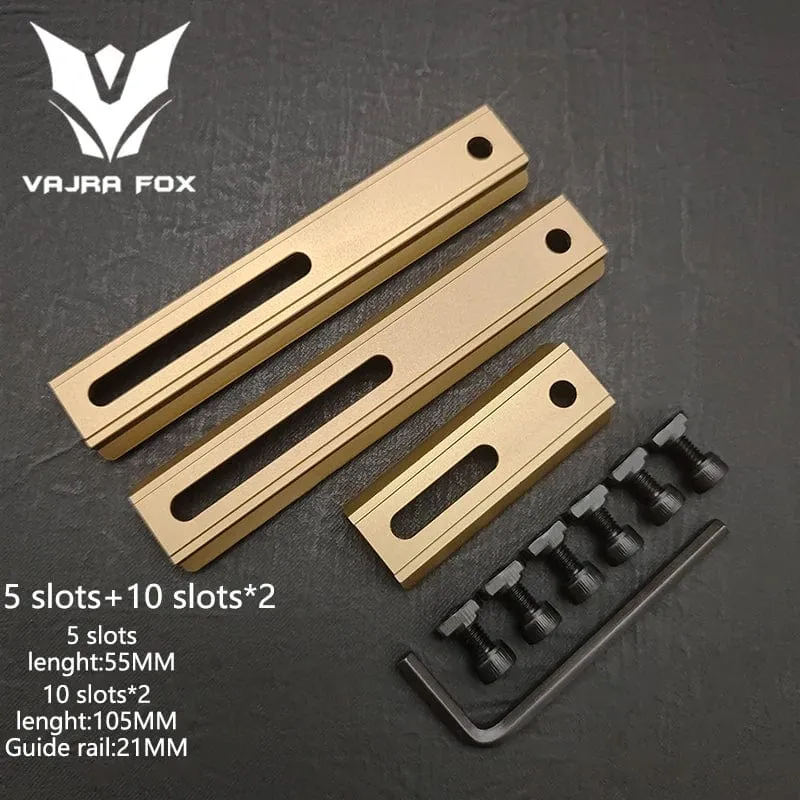 Einstellbarer Lochabstand Schienen 21mm Schiene Gesamtlänge 135mm 105MM 75mm 55MM Schiene Dual System Mlok Keymod Jagdzubehör