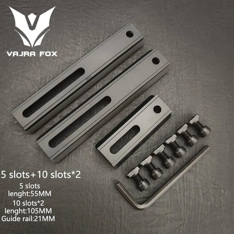 Einstellbarer Lochabstand Schienen 21mm Schiene Gesamtlänge 135mm 105MM 75mm 55MM Schiene Dual System Mlok Keymod Jagdzubehör