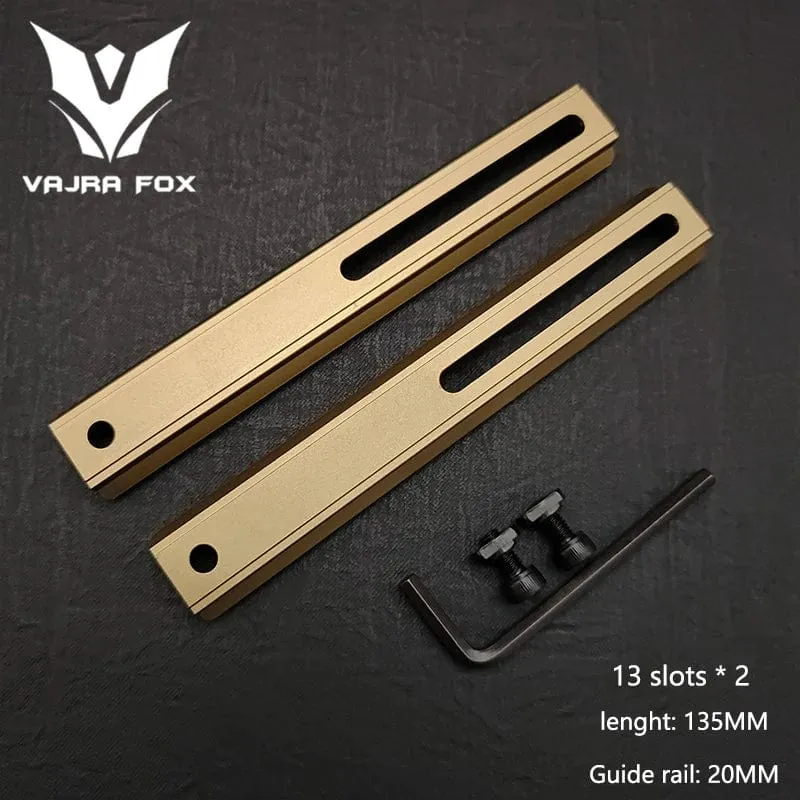 Einstellbarer Lochabstand Schienen 21mm Schiene Gesamtlänge 135mm 105MM 75mm 55MM Schiene Dual System Mlok Keymod Jagdzubehör