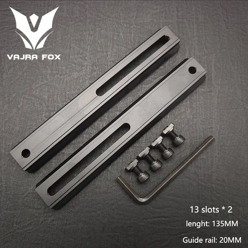 Einstellbarer Lochabstand Schienen 21mm Schiene Gesamtlänge 135mm 105MM 75mm 55MM Schiene Dual System Mlok Keymod Jagdzubehör