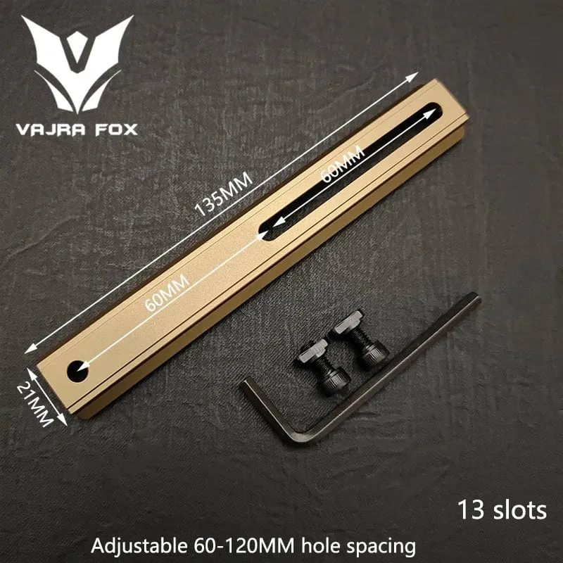 Einstellbarer Lochabstand Schienen 21mm Schiene Gesamtlänge 135mm 105MM 75mm 55MM Schiene Dual System Mlok Keymod Jagdzubehör