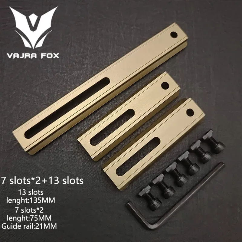 Einstellbarer Lochabstand Schienen 21mm Schiene Gesamtlänge 135mm 105MM 75mm 55MM Schiene Dual System Mlok Keymod Jagdzubehör