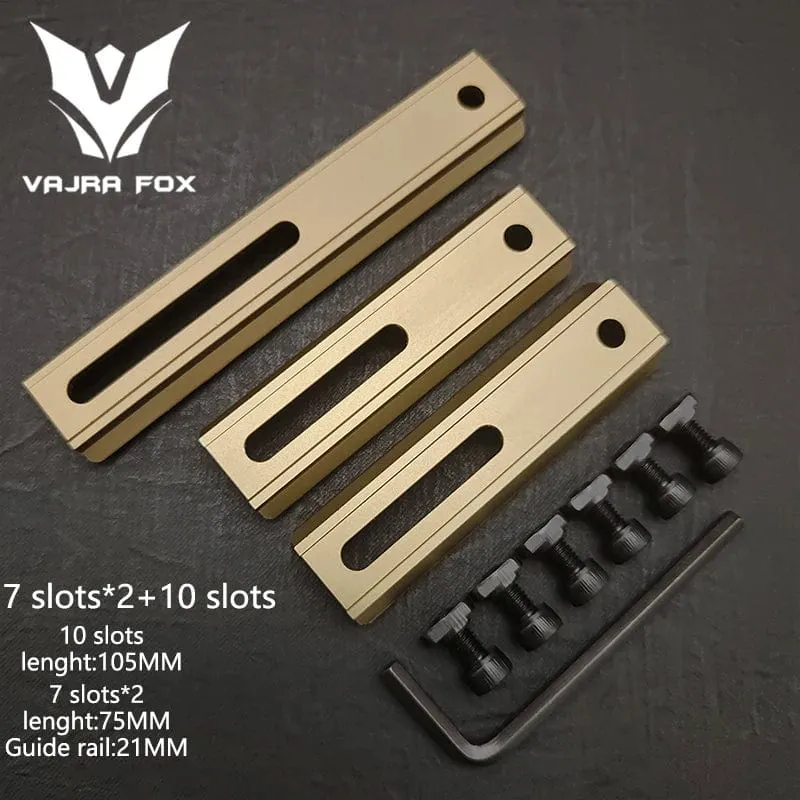 Einstellbarer Lochabstand Schienen 21mm Schiene Gesamtlänge 135mm 105MM 75mm 55MM Schiene Dual System Mlok Keymod Jagdzubehör