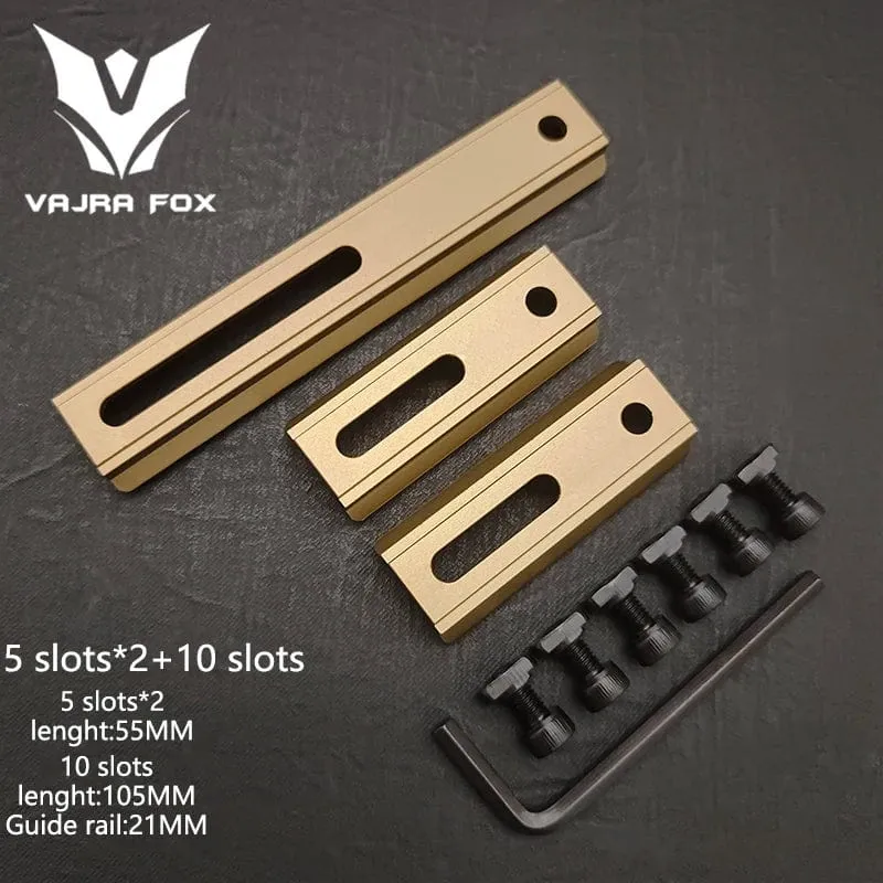 Einstellbarer Lochabstand Schienen 21mm Schiene Gesamtlänge 135mm 105MM 75mm 55MM Schiene Dual System Mlok Keymod Jagdzubehör