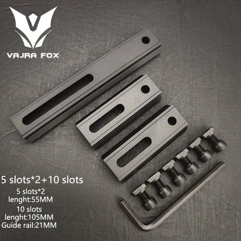 Einstellbarer Lochabstand Schienen 21mm Schiene Gesamtlänge 135mm 105MM 75mm 55MM Schiene Dual System Mlok Keymod Jagdzubehör