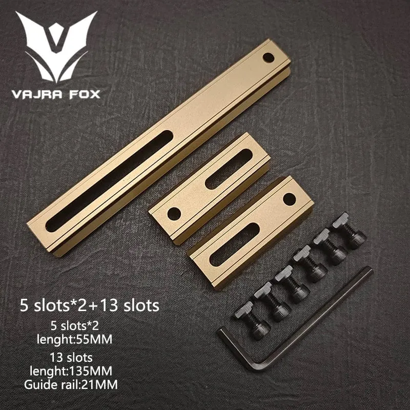 Einstellbarer Lochabstand Schienen 21mm Schiene Gesamtlänge 135mm 105MM 75mm 55MM Schiene Dual System Mlok Keymod Jagdzubehör