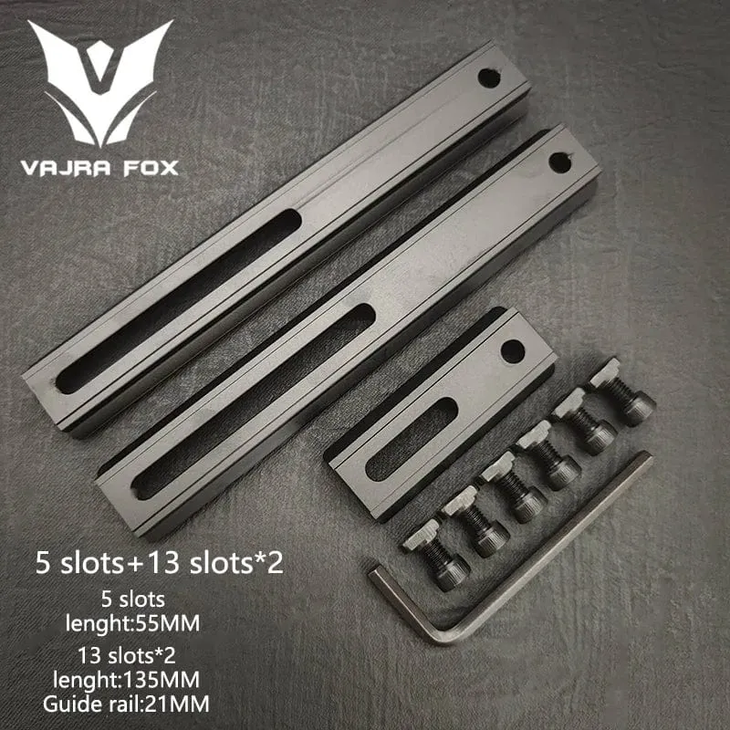 Einstellbarer Lochabstand Schienen 21mm Schiene Gesamtlänge 135mm 105MM 75mm 55MM Schiene Dual System Mlok Keymod Jagdzubehör