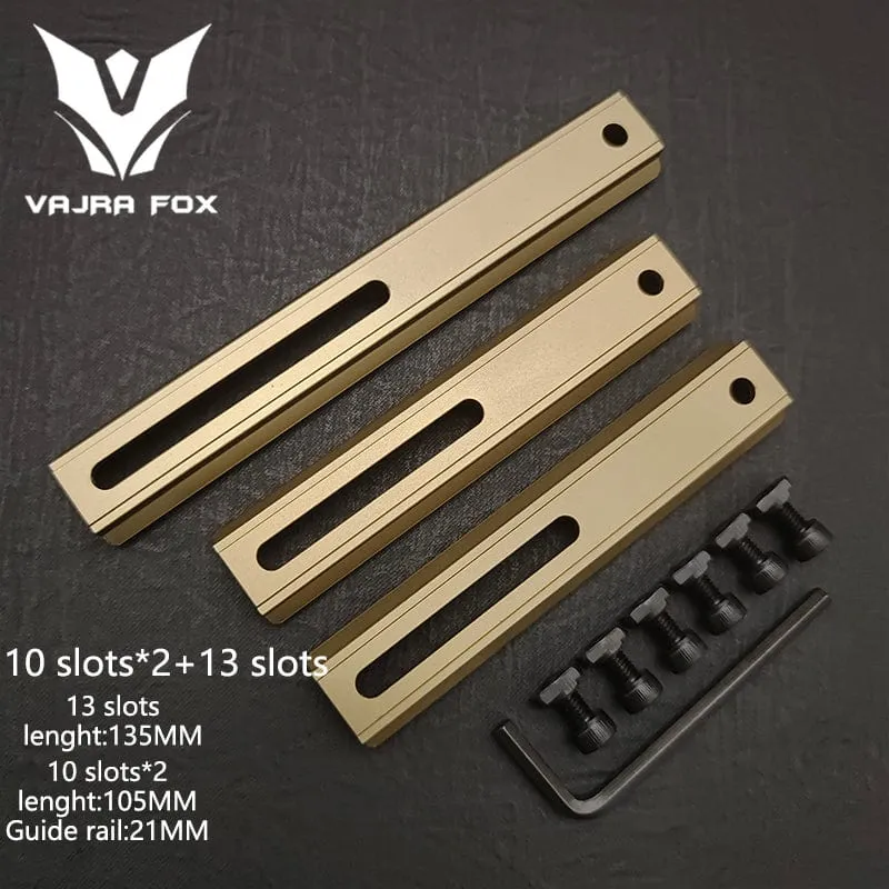 Einstellbarer Lochabstand Schienen 21mm Schiene Gesamtlänge 135mm 105MM 75mm 55MM Schiene Dual System Mlok Keymod Jagdzubehör