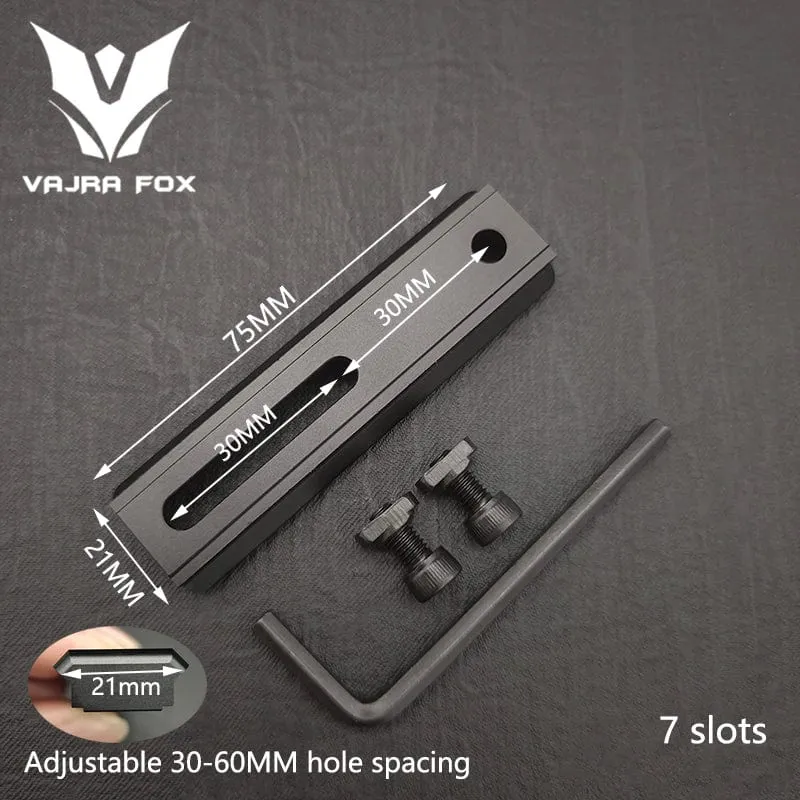 Einstellbarer Lochabstand Schienen 21mm Schiene Gesamtlänge 135mm 105MM 75mm 55MM Schiene Dual System Mlok Keymod Jagdzubehör