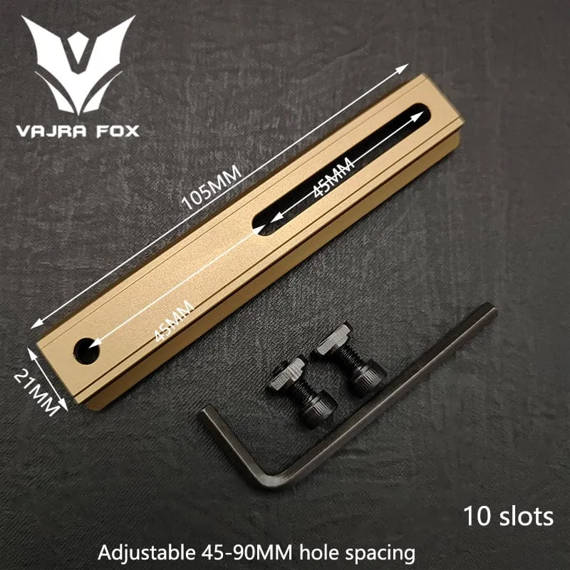 Einstellbarer Lochabstand Schienen 21mm Schiene Gesamtlänge 135mm 105MM 75mm 55MM Schiene Dual System Mlok Keymod Jagdzubehör