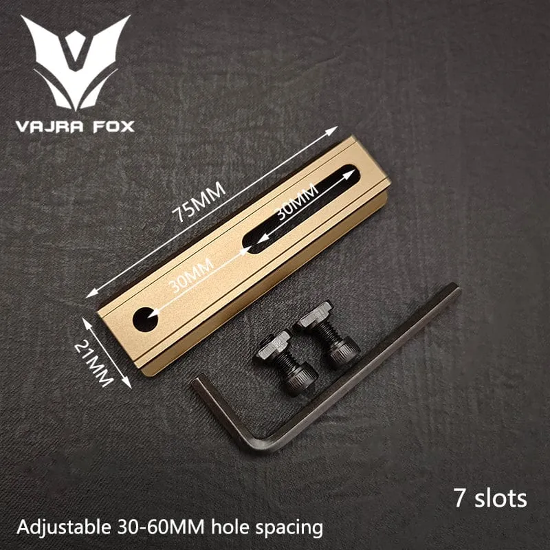 Einstellbarer Lochabstand Schienen 21mm Schiene Gesamtlänge 135mm 105MM 75mm 55MM Schiene Dual System Mlok Keymod Jagdzubehör