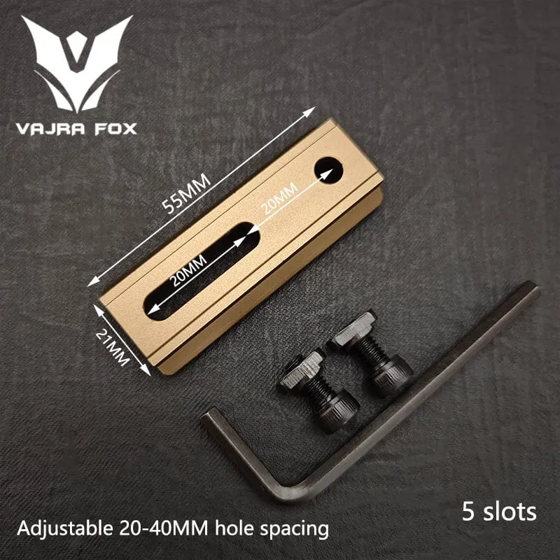 Einstellbarer Lochabstand Schienen 21mm Schiene Gesamtlänge 135mm 105MM 75mm 55MM Schiene Dual System Mlok Keymod Jagdzubehör