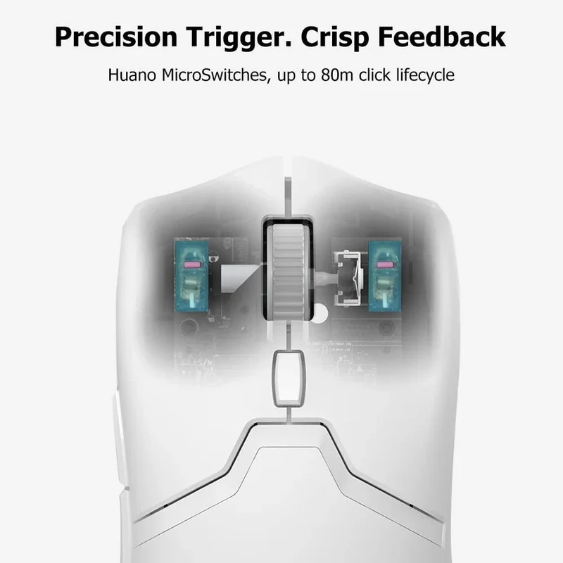 Delux M800 PAW3395 Kabellose Gaming-Maus, RGB-Licht, 26000 DPI, kabelgebunden, programmierbar, ergonomisch, wiederaufladbar, Mäuse für PC, Laptop, Gamer