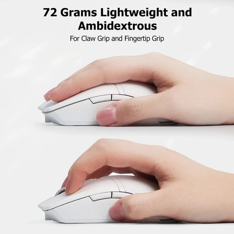 Delux M800 PAW3395 Kabellose Gaming-Maus, RGB-Licht, 26000 DPI, kabelgebunden, programmierbar, ergonomisch, wiederaufladbar, Mäuse für PC, Laptop, Gamer