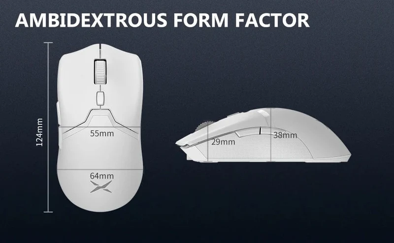 Delux M800 PAW3395 Kabellose Gaming-Maus, RGB-Licht, 26000 DPI, kabelgebunden, programmierbar, ergonomisch, wiederaufladbar, Mäuse für PC, Laptop, Gamer