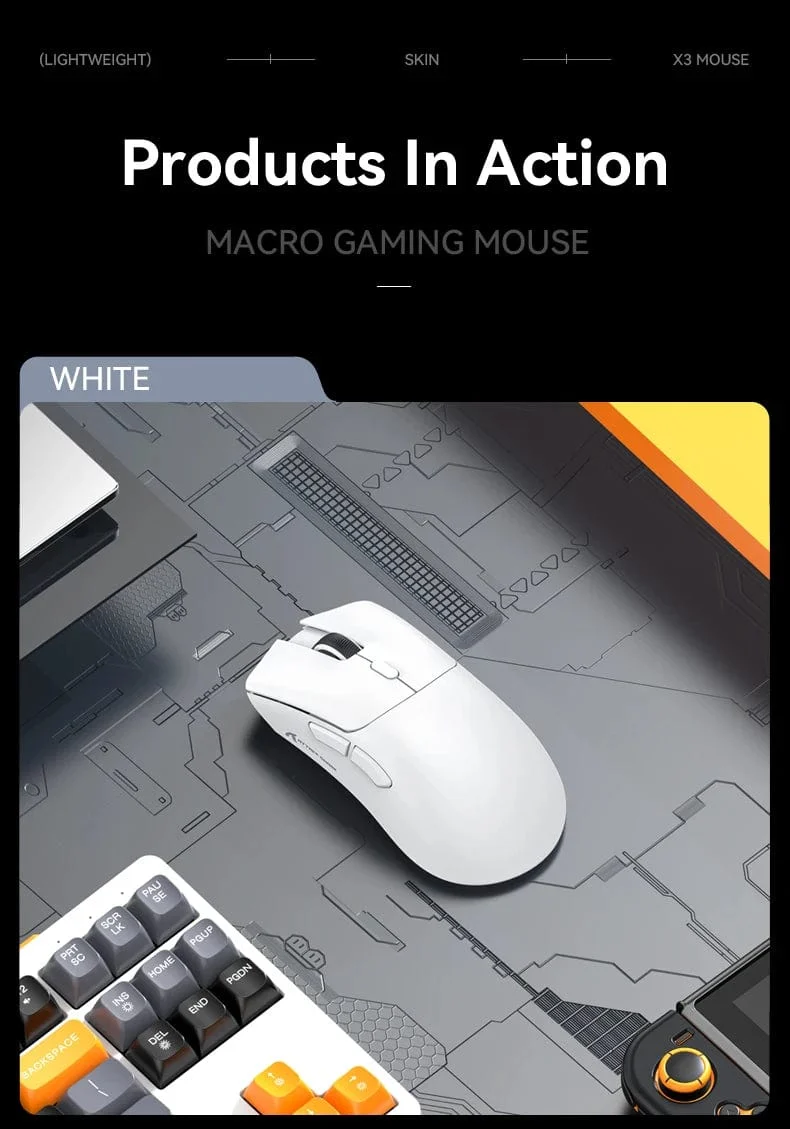 Attack Shark R1 1000Hz Bluetooth-Maus, 18000dpi, PAW3311, Tri-Mode-Verbindung, Makro-Gaming-Maus