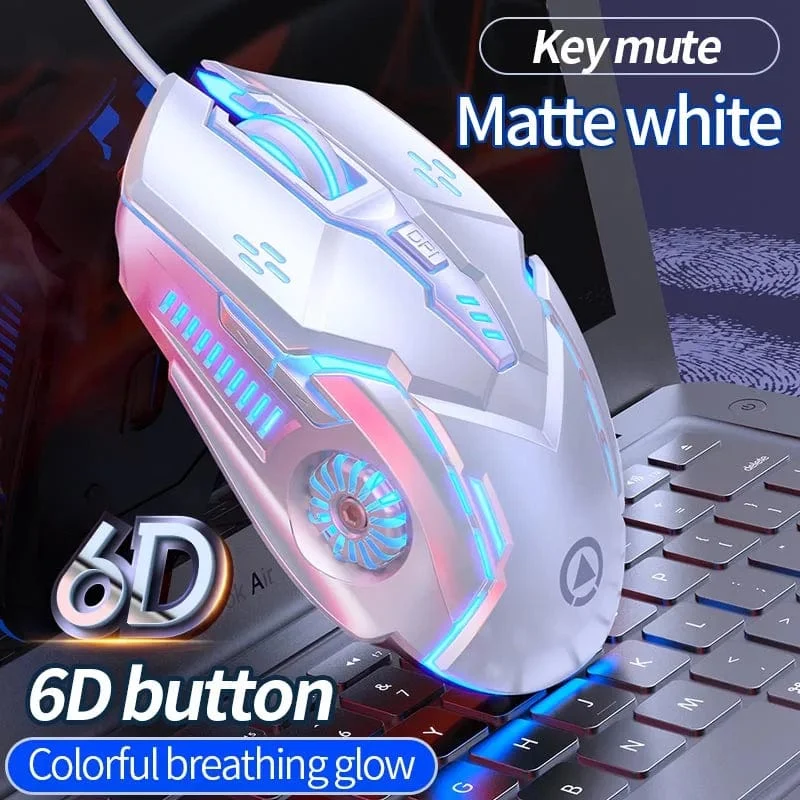 Ergonomische kabelgebundene Gaming-Maus RGB Stummschaltmause LED Hintergrundbeleuchtung 3200 dpi 6 Tasten G5 USB Mechanische Maus für PC Laptop Computer Gamer