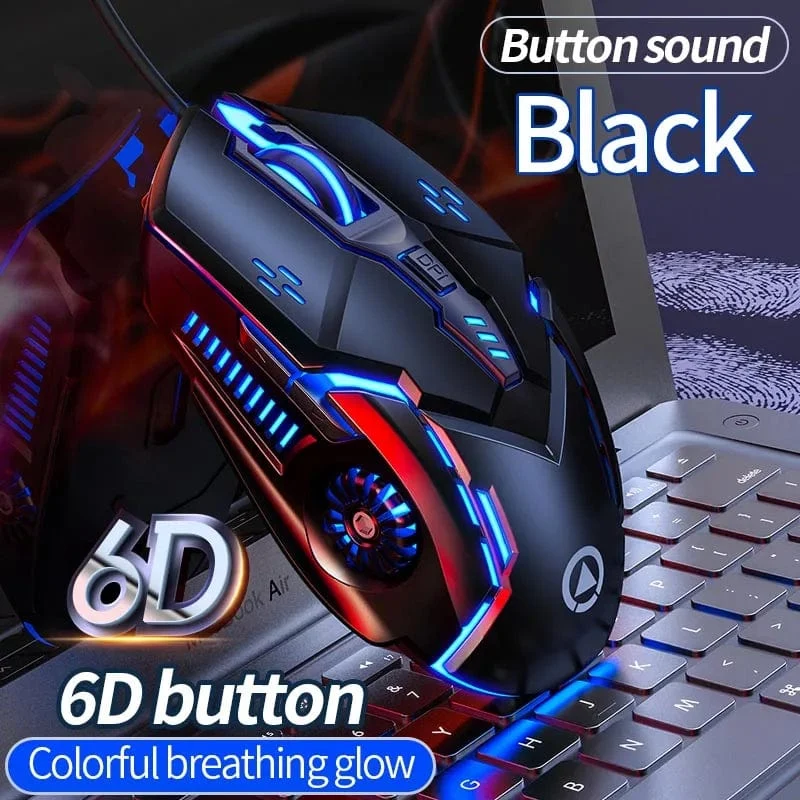 Ergonomische kabelgebundene Gaming-Maus RGB Stummschaltmause LED Hintergrundbeleuchtung 3200 dpi 6 Tasten G5 USB Mechanische Maus für PC Laptop Computer Gamer