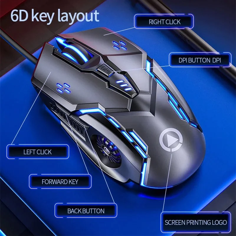 Ergonomische kabelgebundene Gaming-Maus RGB Stummschaltmause LED Hintergrundbeleuchtung 3200 dpi 6 Tasten G5 USB Mechanische Maus für PC Laptop Computer Gamer