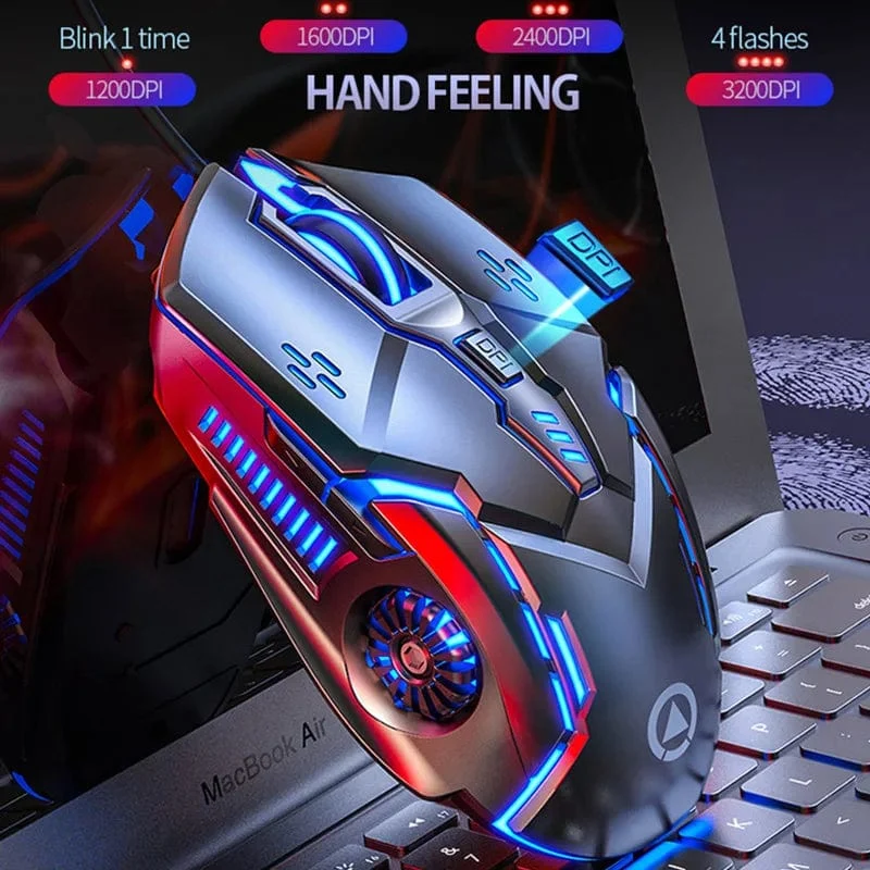 Ergonomische kabelgebundene Gaming-Maus RGB Stummschaltmause LED Hintergrundbeleuchtung 3200 dpi 6 Tasten G5 USB Mechanische Maus für PC Laptop Computer Gamer