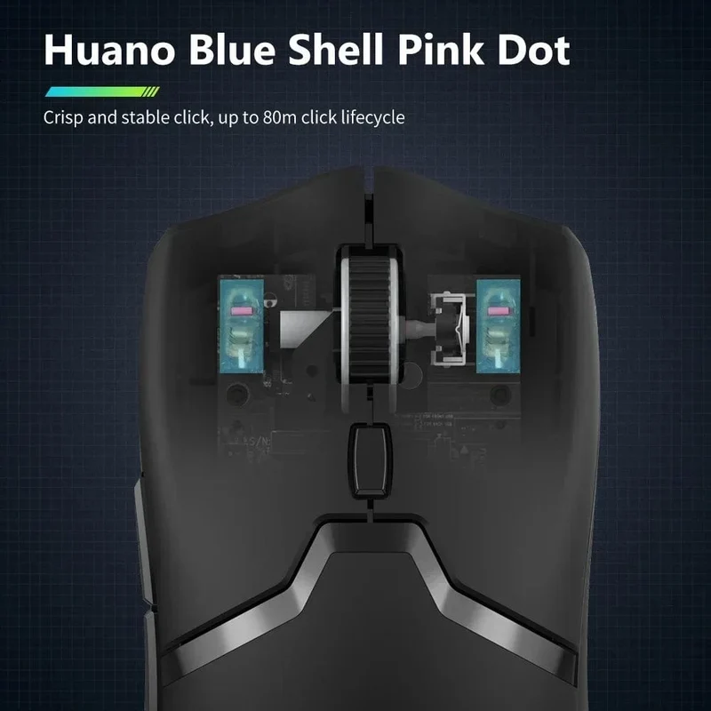 Delux M800 PRO PAW3395 Kabellose Gaming-Maus Bluetooth Tri-Mode-Verbindung 26000DPI Huano Pink Switches Makro-Mäuse für PC-Gamer