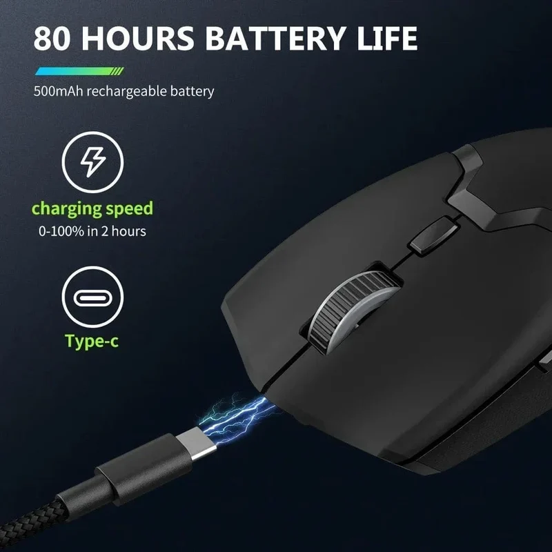 Delux M800 PRO PAW3395 Kabellose Gaming-Maus Bluetooth Tri-Mode-Verbindung 26000DPI Huano Pink Switches Makro-Mäuse für PC-Gamer
