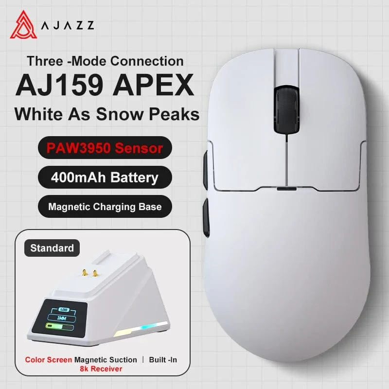 AJAZZ AJ159 APEX/AJ159PRO Kabellose Gamer-Maus mit magnetischer RGB-Ladestation, leichte AJ159P-Gaming-Maus für PC-Laptop