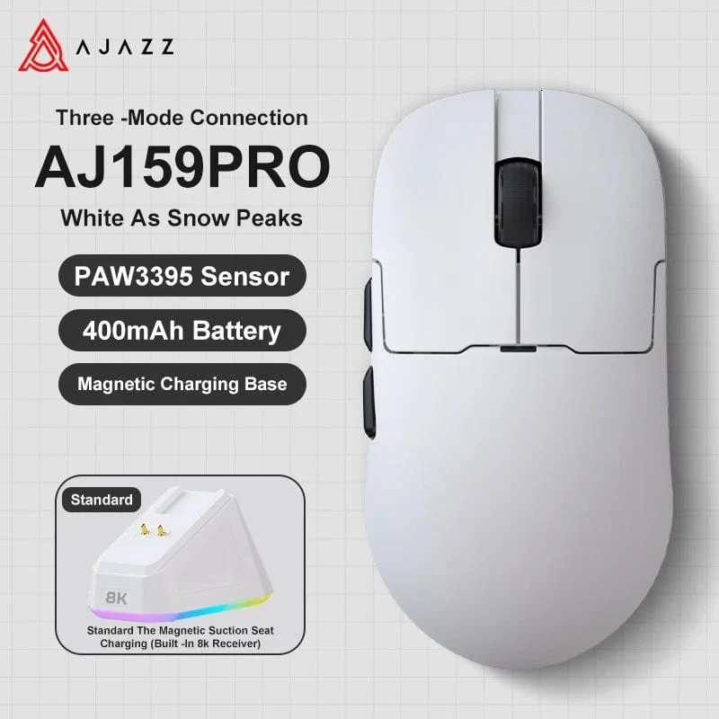 AJAZZ AJ159 APEX/AJ159PRO Kabellose Gamer-Maus mit magnetischer RGB-Ladestation, leichte AJ159P-Gaming-Maus für PC-Laptop