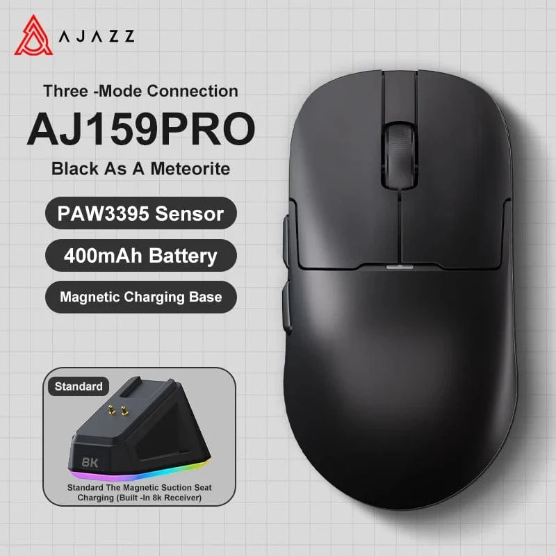 AJAZZ AJ159 APEX/AJ159PRO Kabellose Gamer-Maus mit magnetischer RGB-Ladestation, leichte AJ159P-Gaming-Maus für PC-Laptop