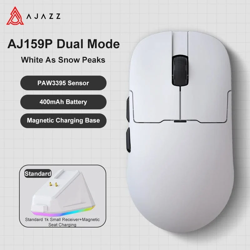 AJAZZ AJ159 APEX/AJ159PRO Kabellose Gamer-Maus mit magnetischer RGB-Ladestation, leichte AJ159P-Gaming-Maus für PC-Laptop