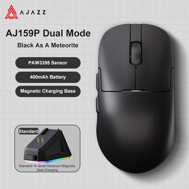 AJAZZ AJ159 APEX/AJ159PRO Kabellose Gamer-Maus mit magnetischer RGB-Ladestation, leichte AJ159P-Gaming-Maus für PC-Laptop