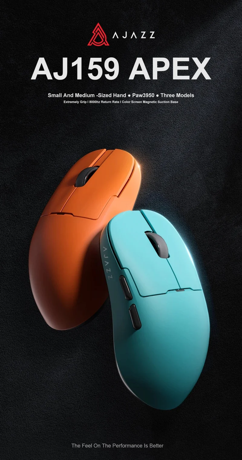 AJAZZ AJ159 APEX/AJ159PRO Kabellose Gamer-Maus mit magnetischer RGB-Ladestation, leichte AJ159P-Gaming-Maus für PC-Laptop