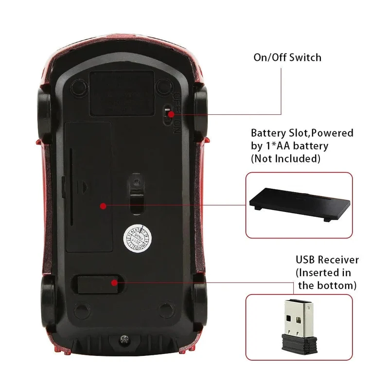 Nette ergonomische drahtlose Maus Auto 3D 1600DPI Mini Gamer Mäuse USB optische Computer Gaming Mause für PC Laptop Kind Kind Geschenk