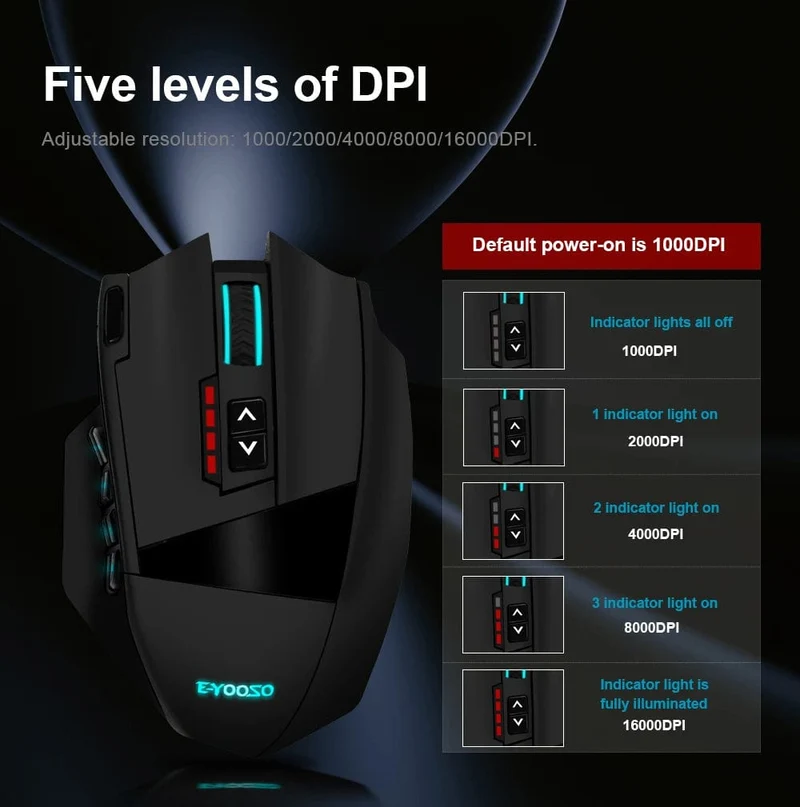E-YOOSO X-33 RGB USB 2.4G Kabellose Gaming-Maus 16000 DPI 16 Tasten Programmierbare optische Spielmäuse für Computer PC Laptop