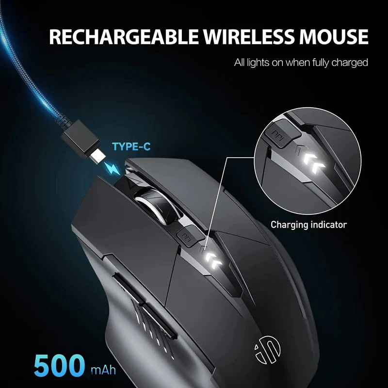 Bluetooth Wiederaufladbare Drahtlose Maus 2.4G PM6 Drahtlose Maus Büro Stumm Unterstützung PC Laptop Tablet Gamer Maus Für Computer