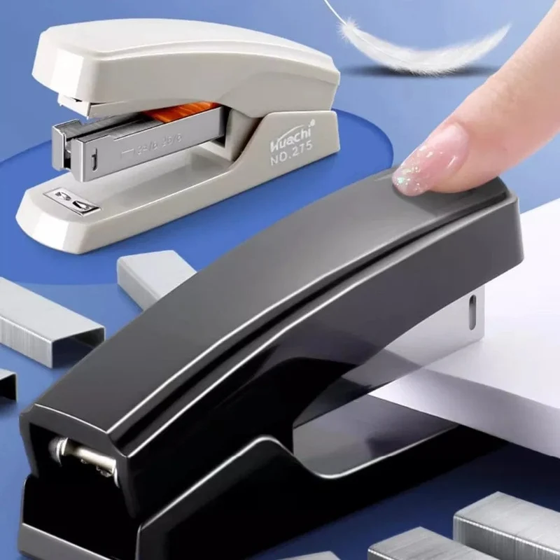 Handwerkzeuge Arbeitssparender Hefter Tragbare Heftwerkzeuge Hefter für den Schreibtisch Metallgrau/Schwarz Papierheftmaschine