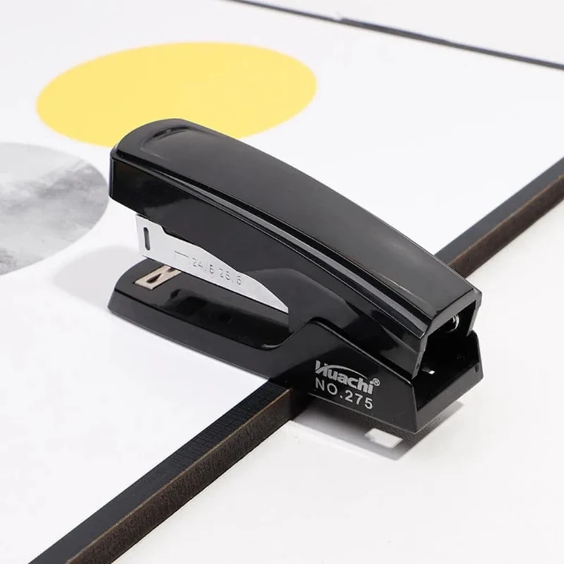 Handwerkzeuge Arbeitssparender Hefter Tragbare Heftwerkzeuge Hefter für den Schreibtisch Metallgrau/Schwarz Papierheftmaschine