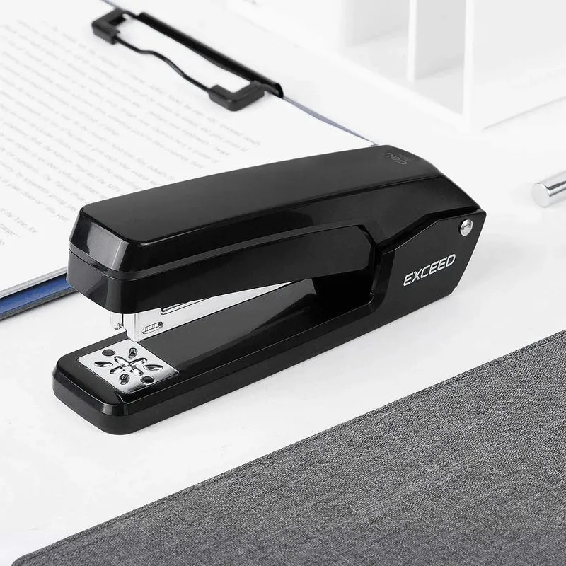 Schwenkarm-Heftgerät, 25 Blatt Kapazität, 360 Grad drehbar, Desktop-Heftgerät für Broschüren- oder Buchbindung, Schwarz