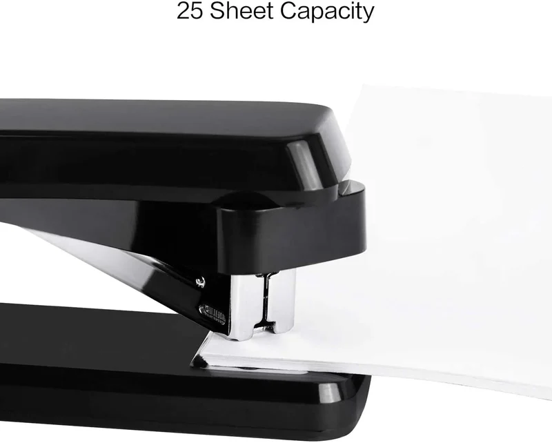 Schwenkarm-Heftgerät, 25 Blatt Kapazität, 360 Grad drehbar, Desktop-Heftgerät für Broschüren- oder Buchbindung, Schwarz