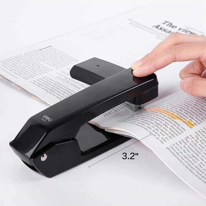 Schwenkarm-Heftgerät, 25 Blatt Kapazität, 360 Grad drehbar, Desktop-Heftgerät für Broschüren- oder Buchbindung, Schwarz